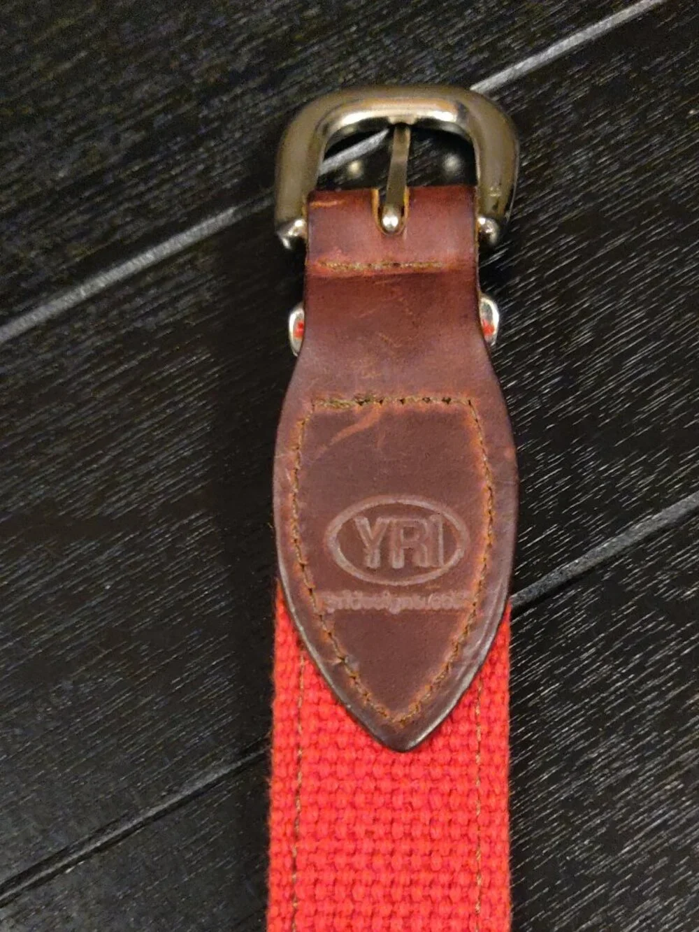 YRI Ribbon Belt Red Nantucket Boat Basin Men's Size 38